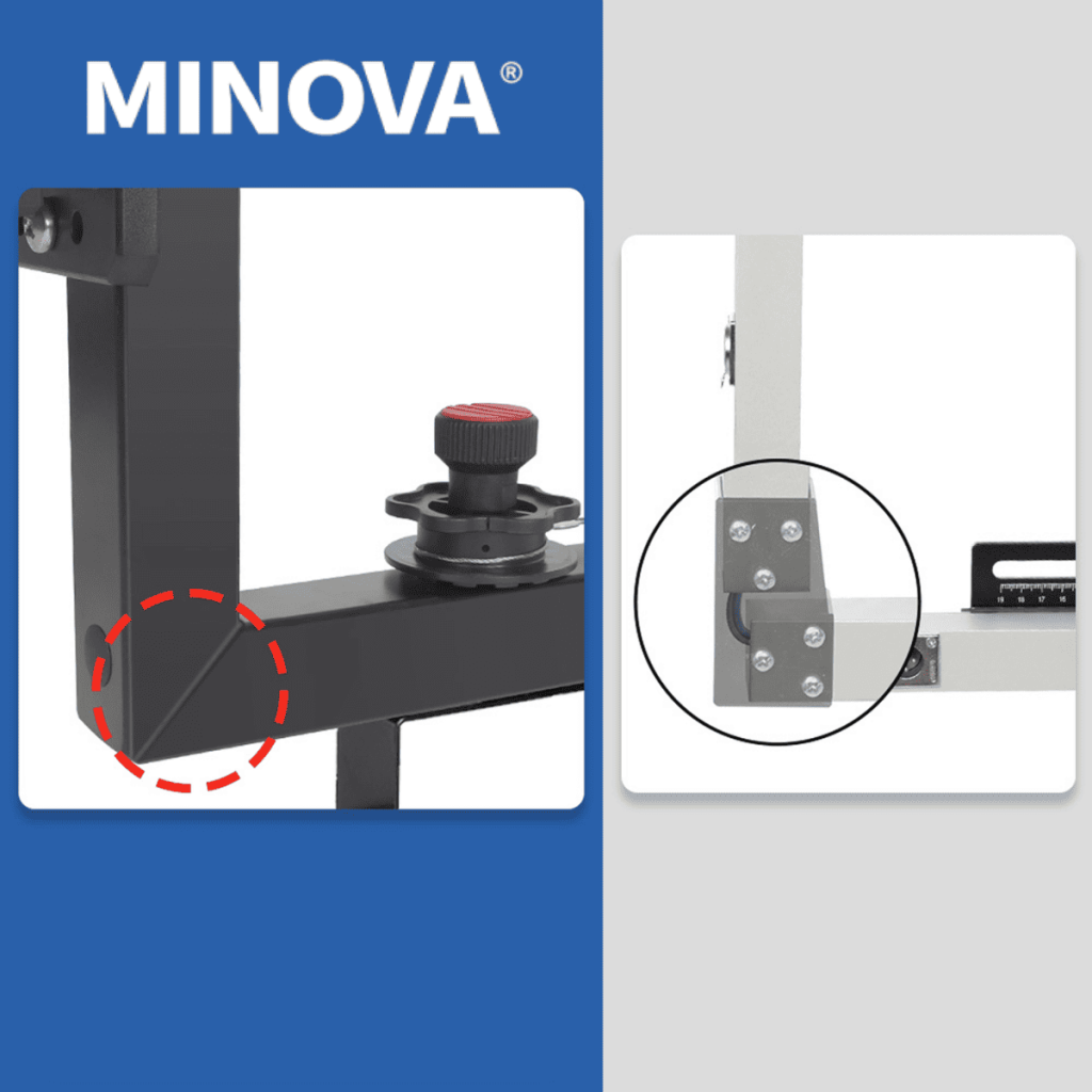 Sieciowe ramie tnące MINOVA R10 230V z uchwytem i wskaźnikiem poziomu dla styropianu 136 cm.